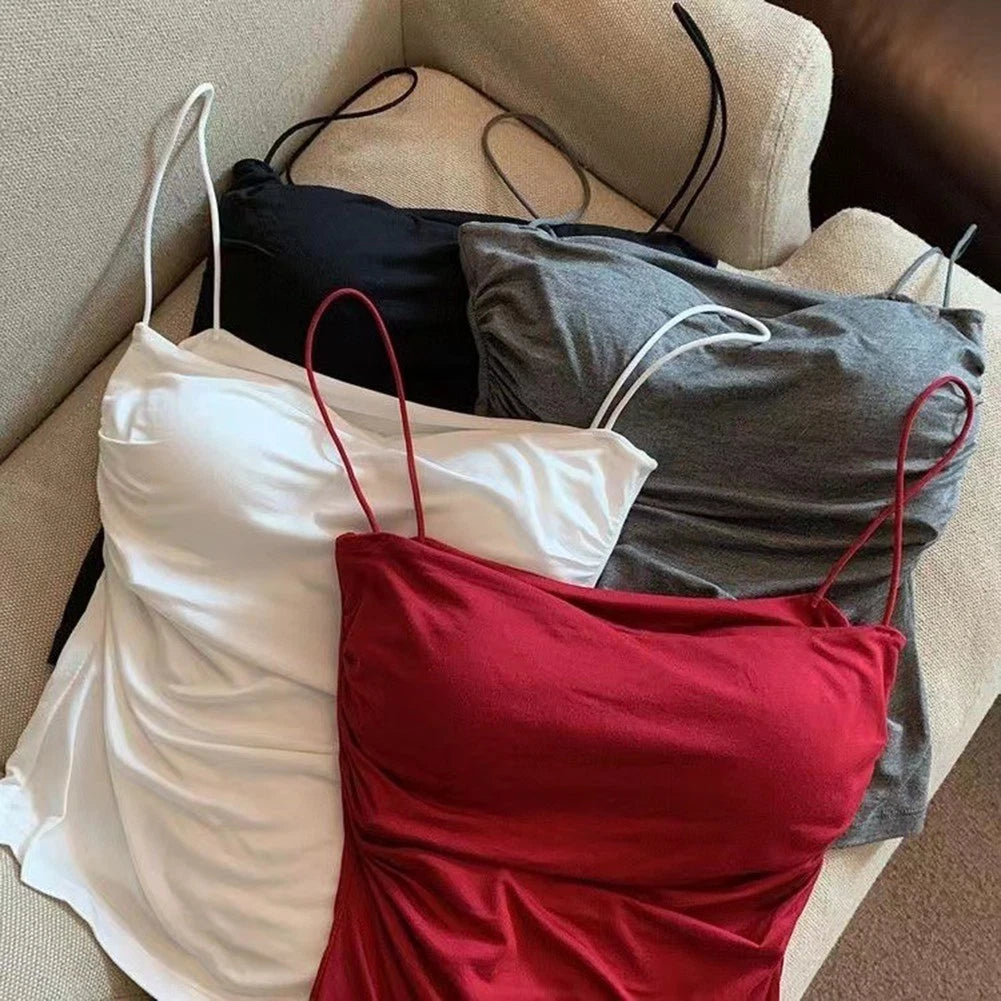 2X Comfortable Summer Tank Top with Built-in Bra for Women