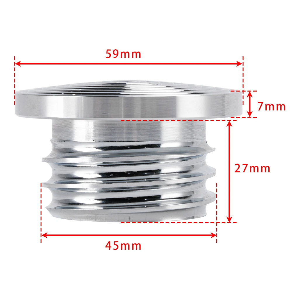 Chrome Aluminum Fuel Gas Cap for Harley Sportster XL, Dyna, Softail, Touring