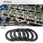 Set of 5 Oil Seal Rotary Shaft Seal for Various Models (80x105x10mm)