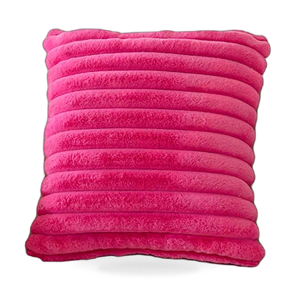 2X Faux Fur Pink Pillow Cushion Cover for Sofa Couch