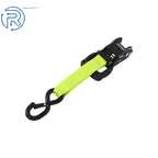 Set of 4 Heavy Duty 1.6" x 15' Ratchet Tie Down Straps with S Hook