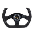 Universal Blue U Shape Flat Dish Steering Wheel with Horn Button