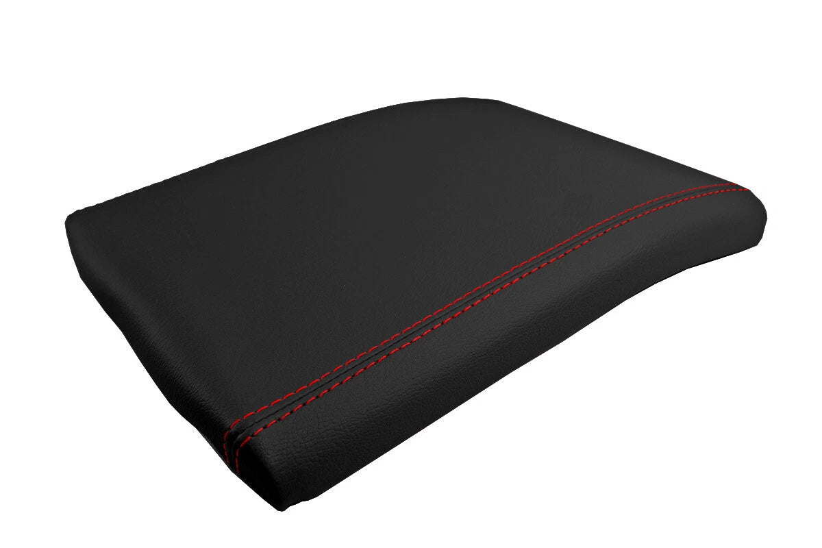 Leather Console Lid Jump Seat Cover for Ford F150 (2004–2008) Red Stitch