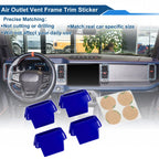 Set of 4 Air Condition Outlet Vent Trim Covers for Ford Bronco (2021–2024) Blue