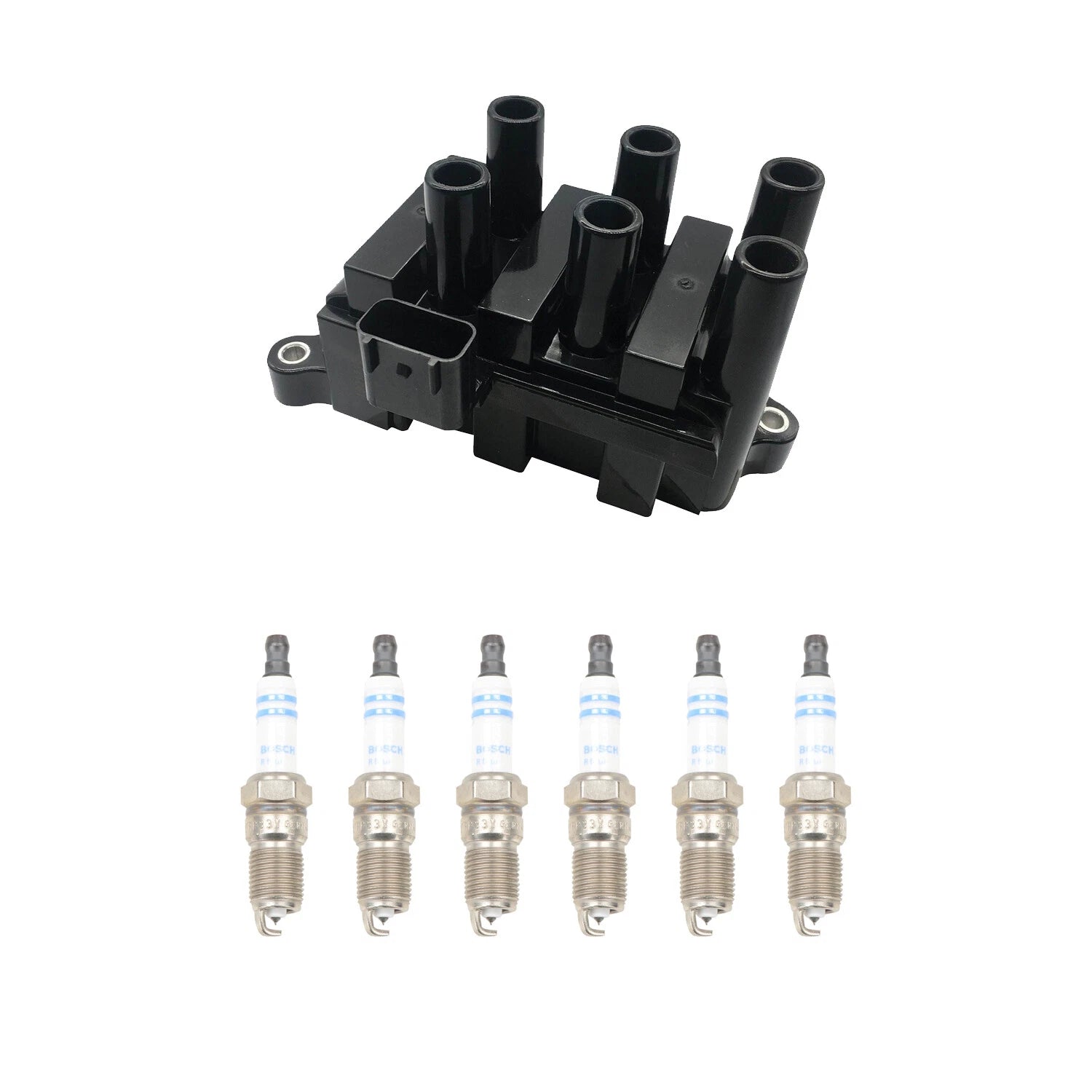 Set of 6 Ignition Coils & Bosch Platinum Spark Plugs for Freestar Monterey (2004–2007)