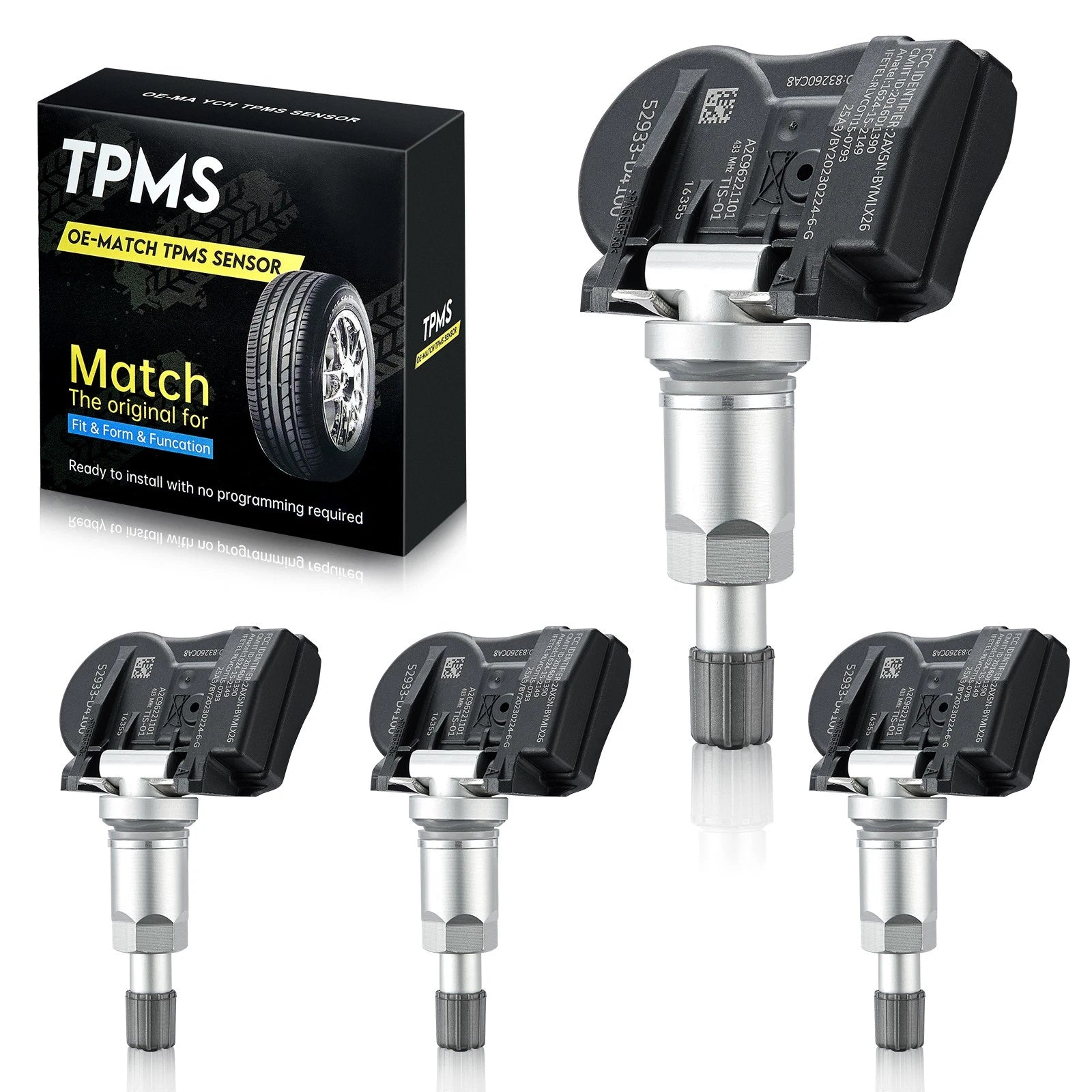 TPMS Tire Pressure Sensor for Hyundai Ioniq Genesis G90 Kia Cadenza (4-Pack, 2017–2024)