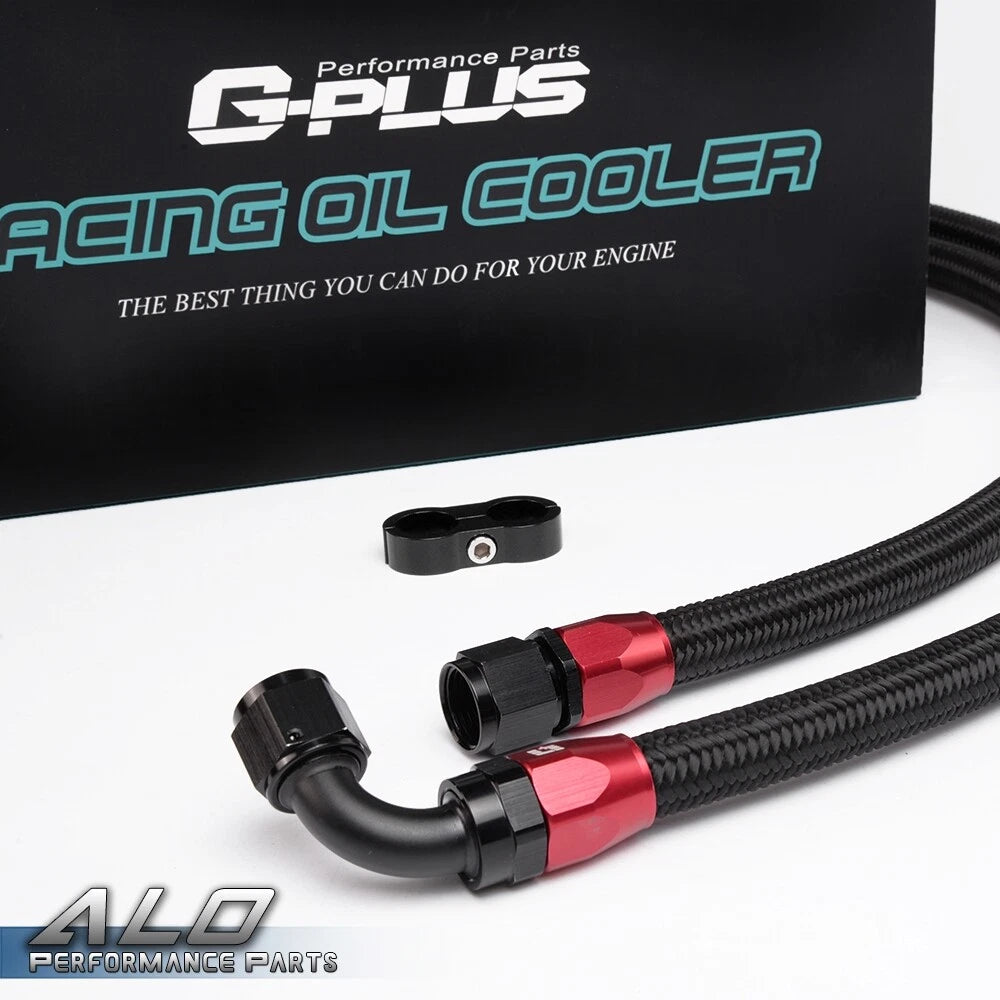 30 Row 10AN Aluminum Engine Oil Cooler Kit with 7" Cooling Fan