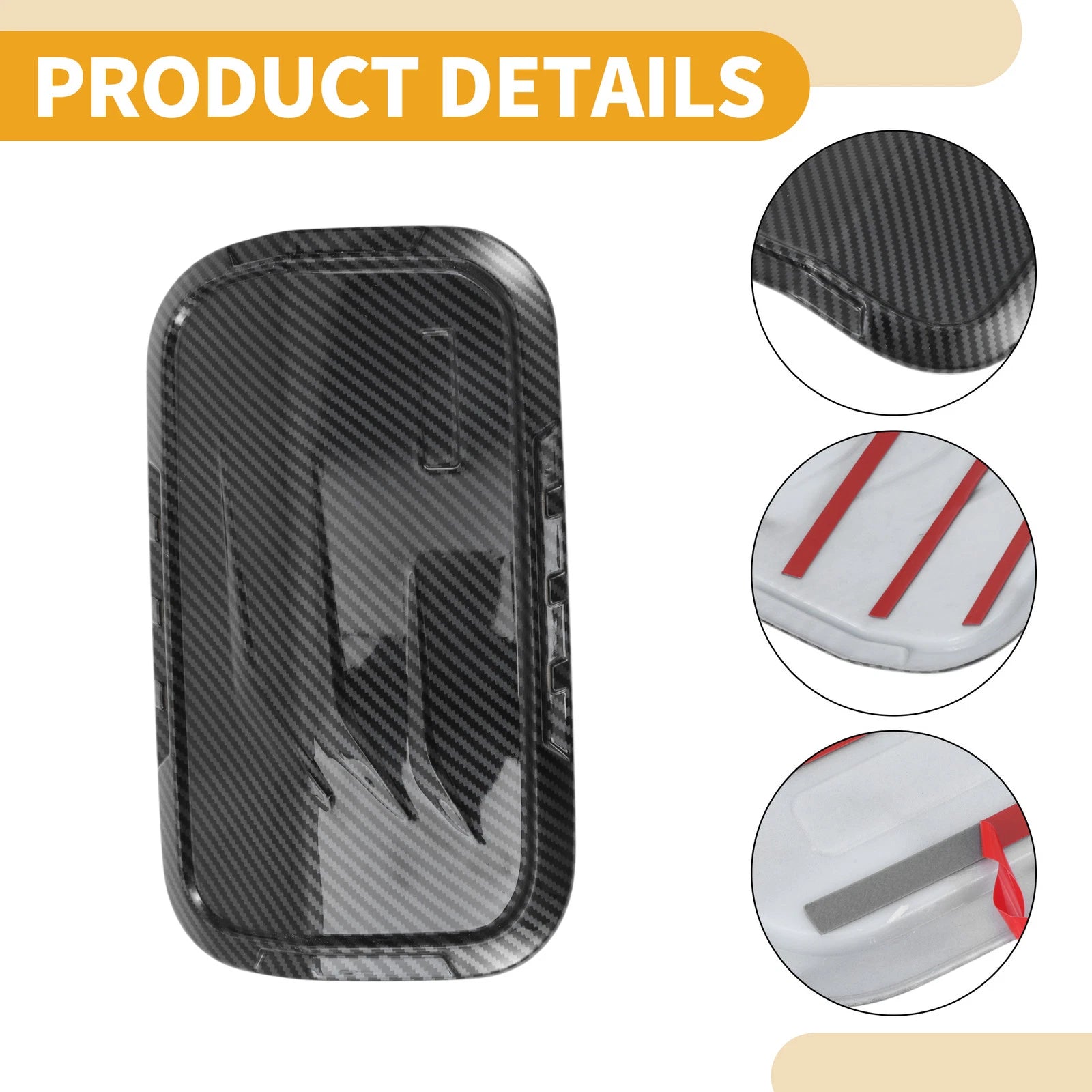 Fuel Tank Door Cap for Toyota Prado (2024–2025) Carbon Fiber Black