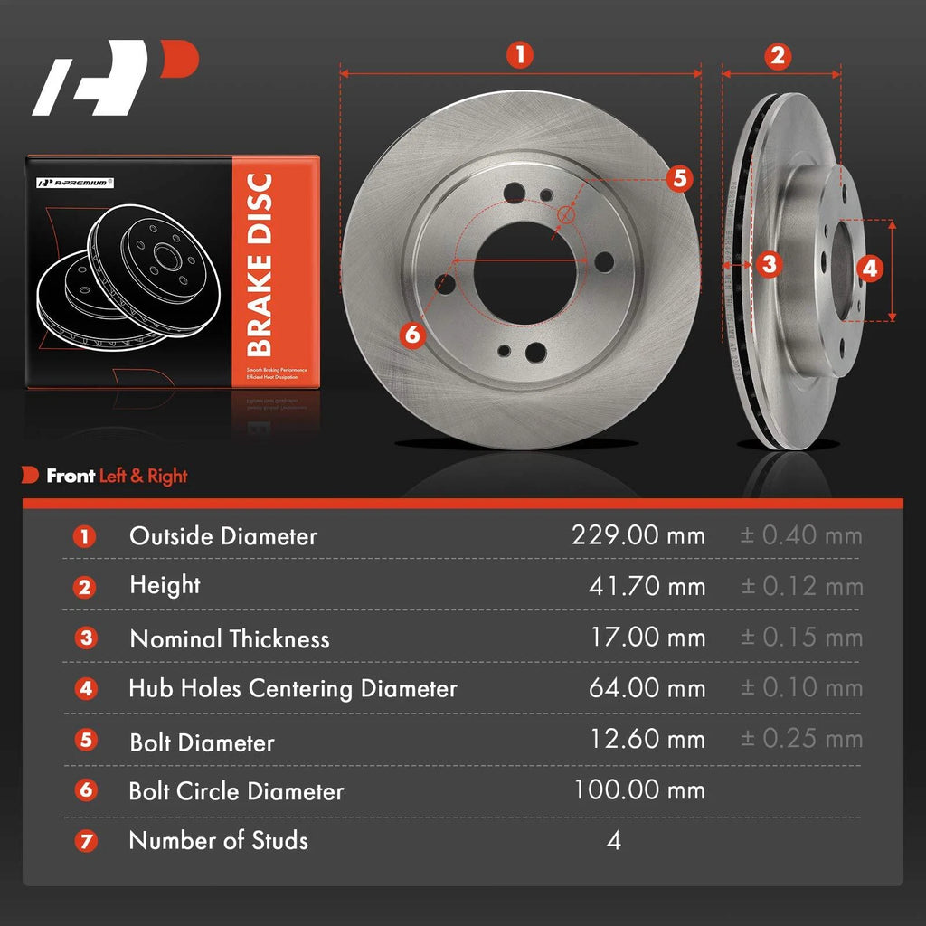 Front Side Disc Brake Rotors for Mitsubishi Mirage (2014-2015)