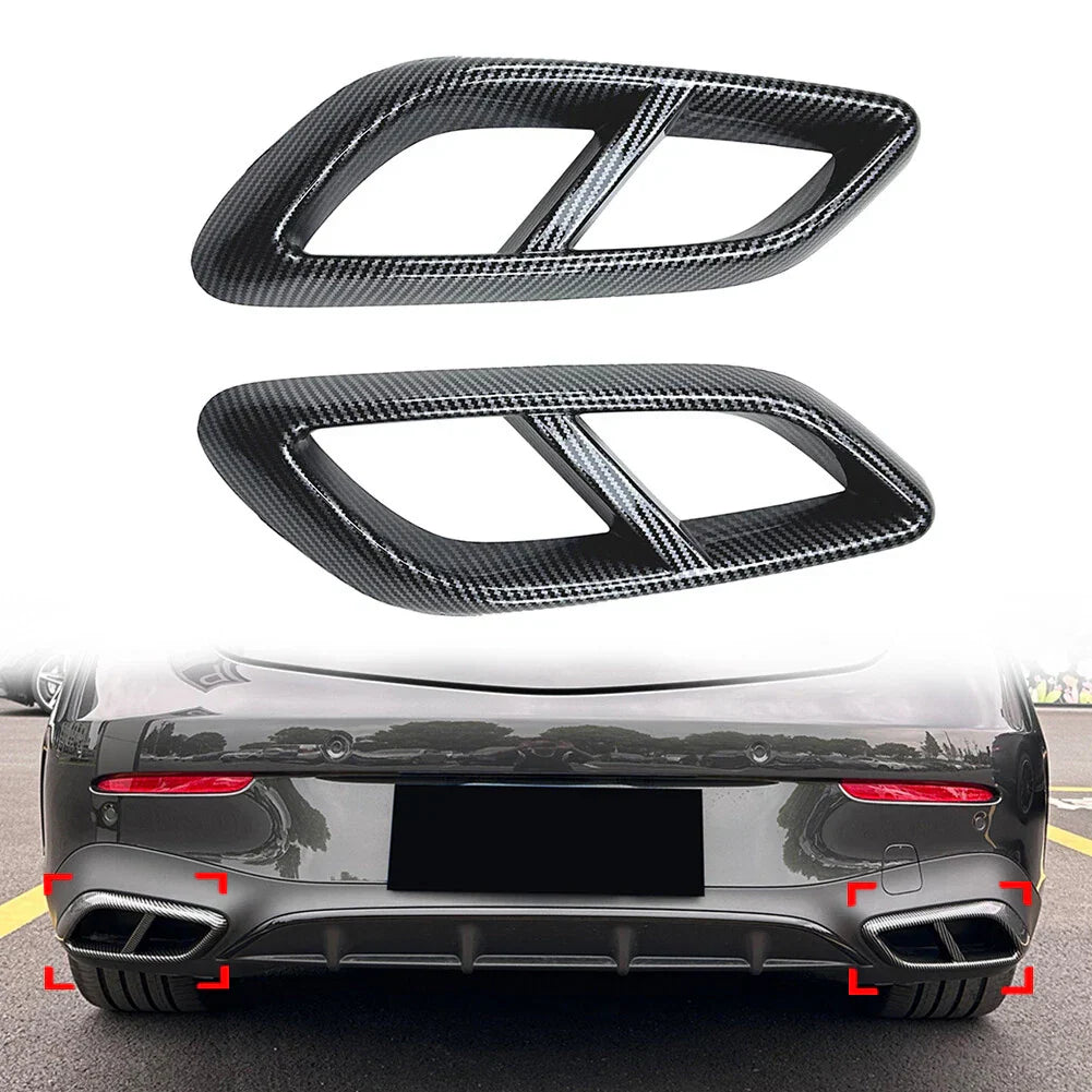 Carbon Fiber Rear Exhaust Pipe Outlet Cover for Benz CLE Coupe (2024)