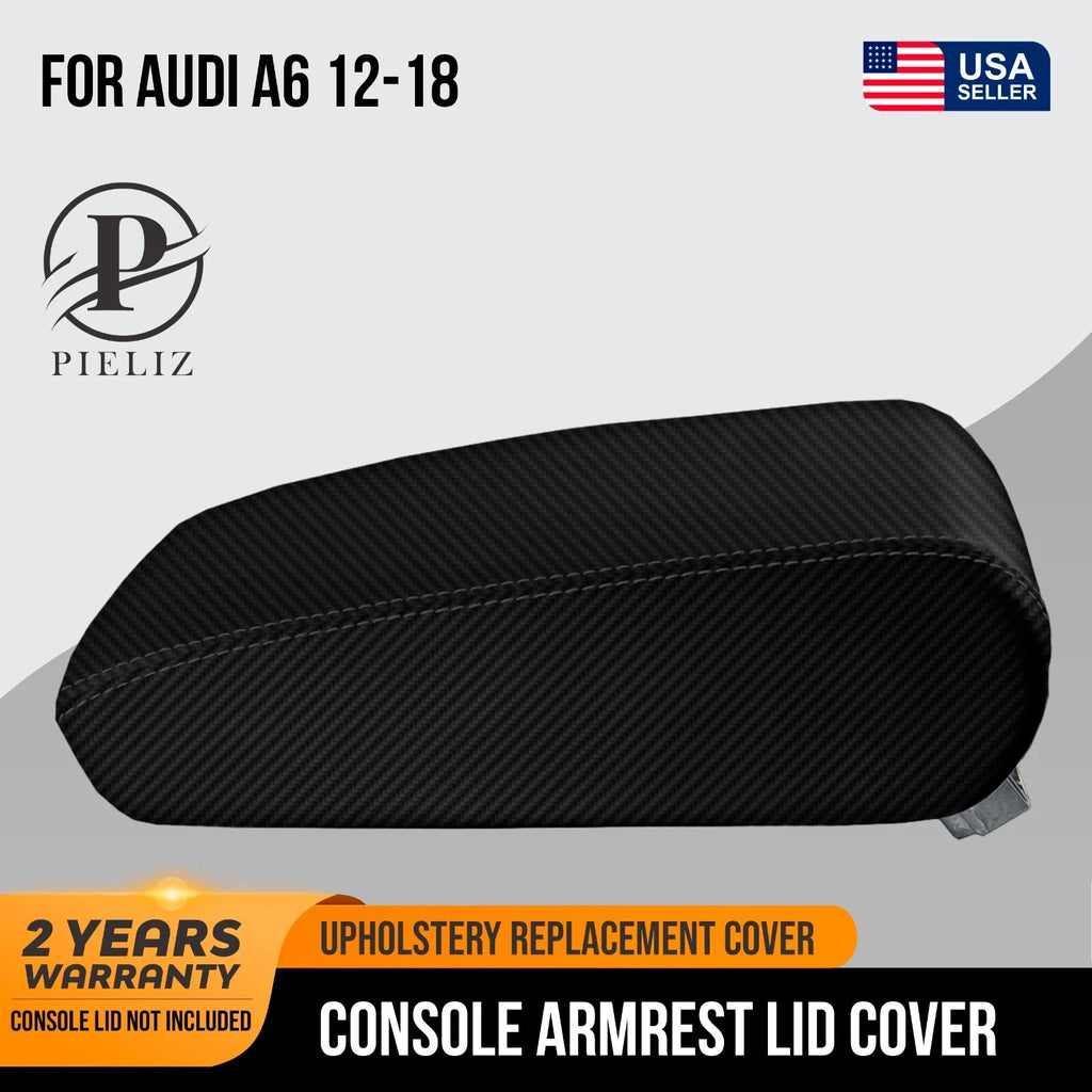 Carbon Fiber Console Lid Armrest Cover for Audi A6 (2012–2018)