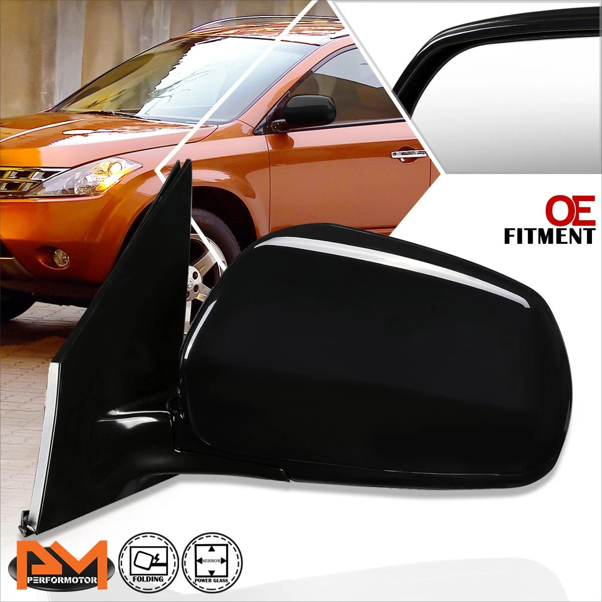 Powered Memory Side Rear View Mirror for Nissan Murano (2003–2004)