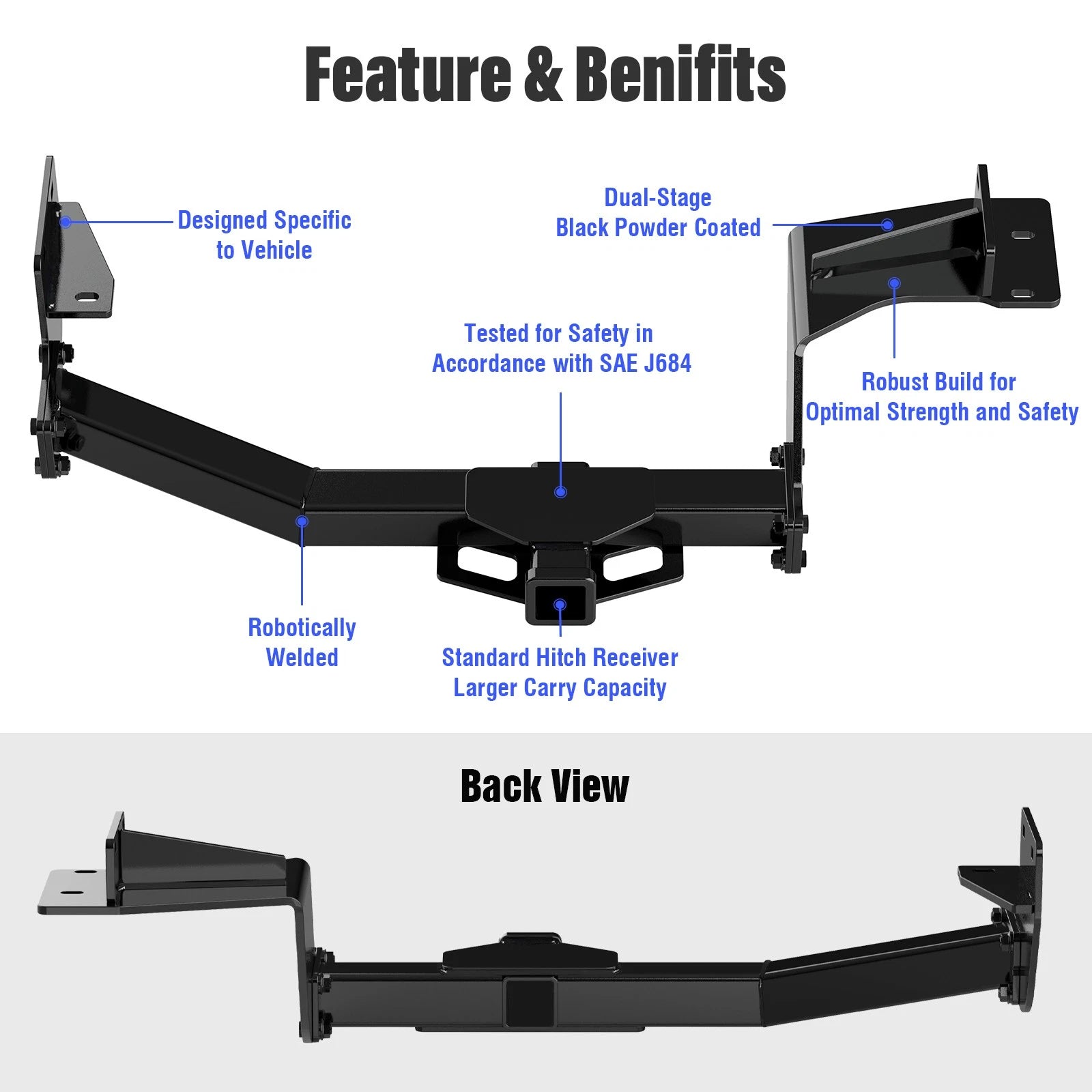 2 Inch Trailer Towing Hitch for Hyundai Santa Fe (2019-2020)