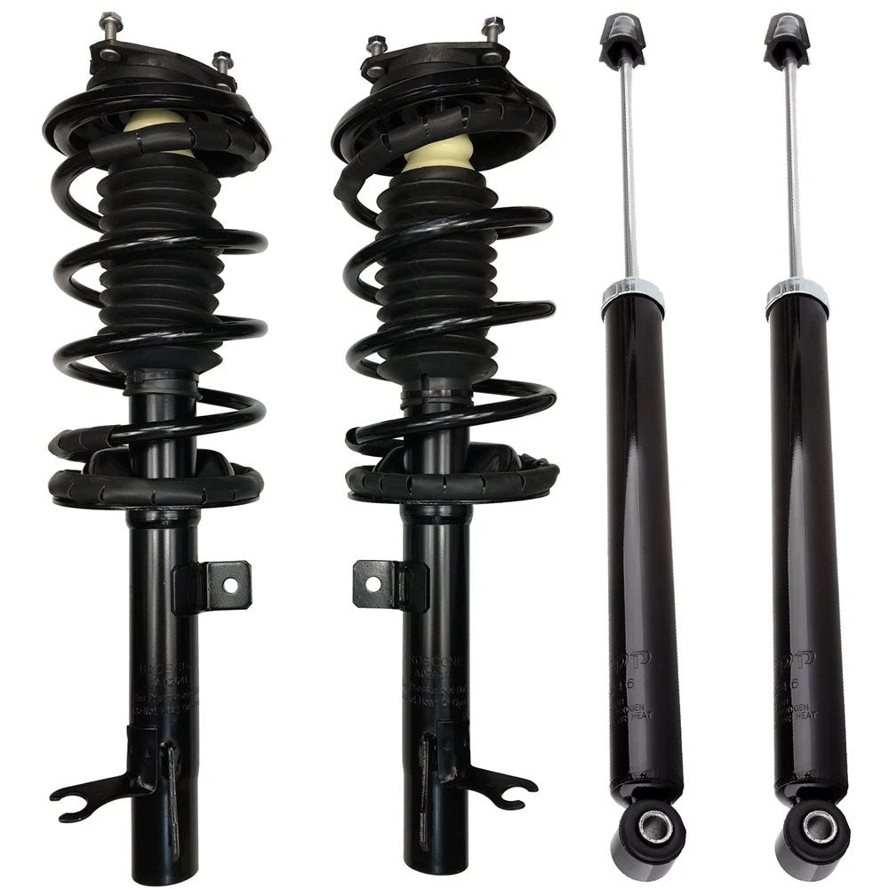 Set of 4 Complete Shock Struts with Coil Springs for Ford Focus (2000–2005)