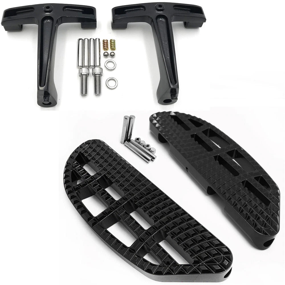 Black Leaf Dominator Passenger Floorboard Knob for Harley Touring (1993–2008)