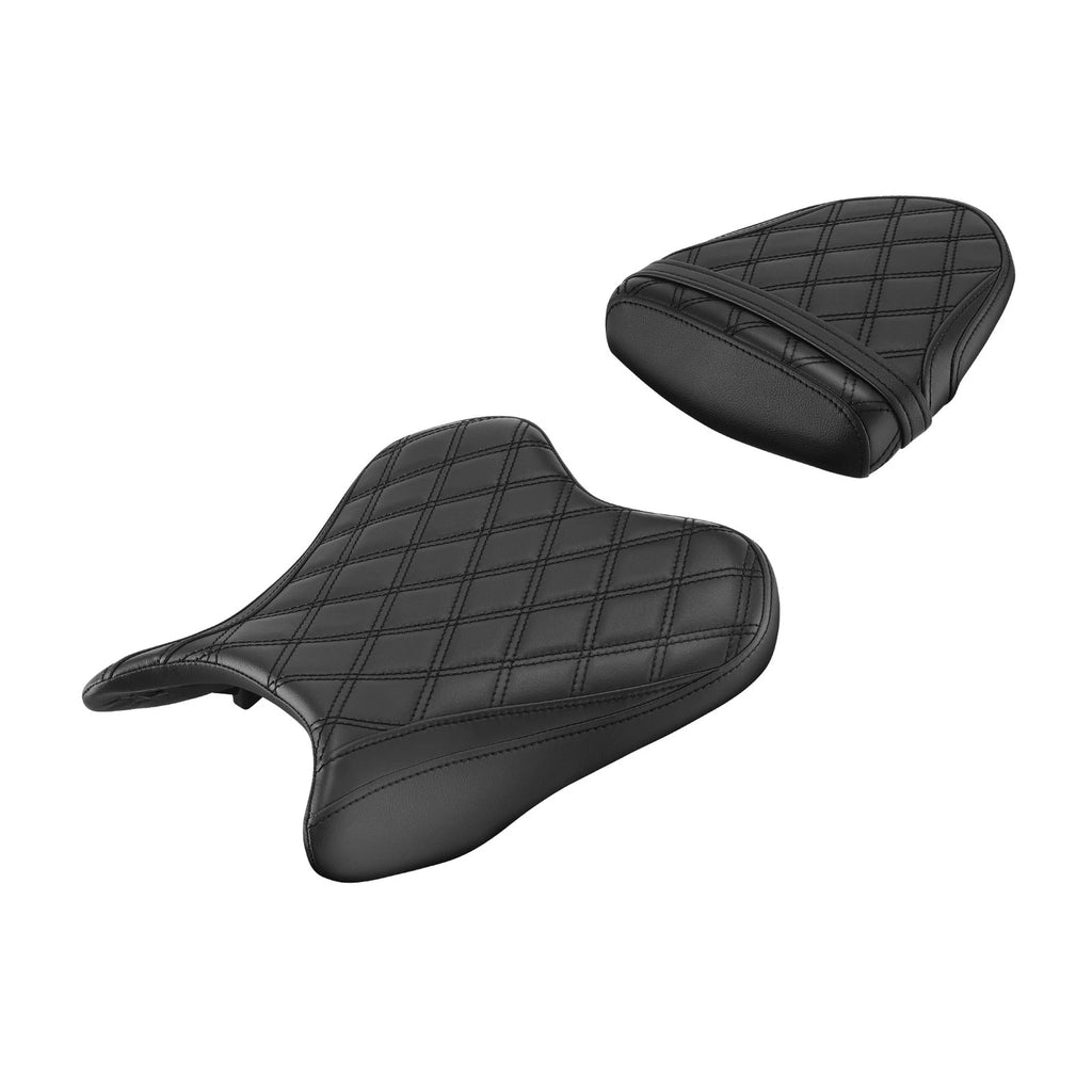 Black Driver & Passenger Seats for Yamaha YZF R6 (2006–2007)