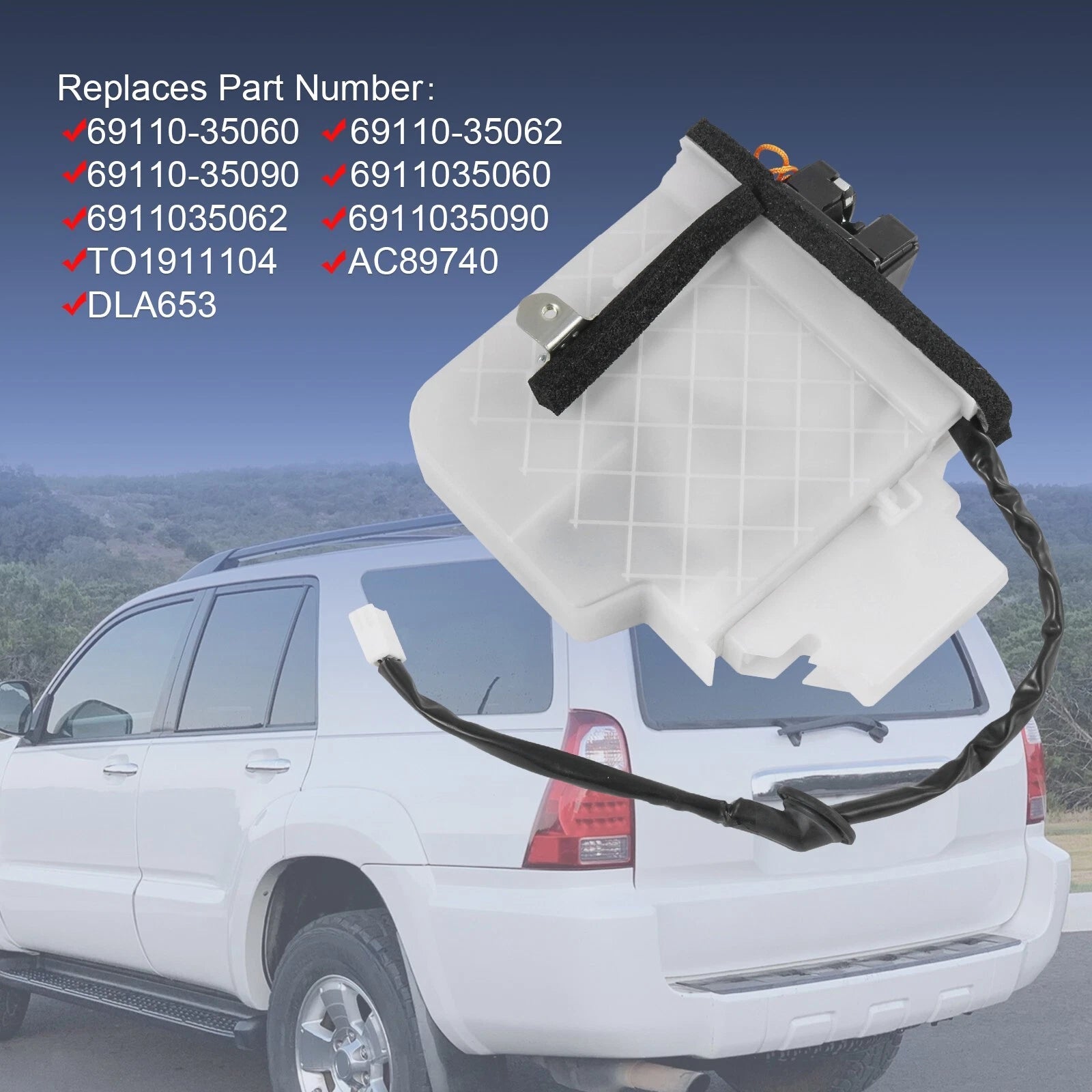 Rear Trunk Lid Lock Actuator for Toyota Sequoia (2008–2021) w/Power Liftgate