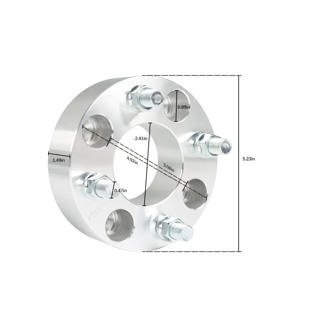 Set of 4 Wheel Spacers Adapters for Club Car Golf Cart (1.5" 4x4, 1/2"×20)