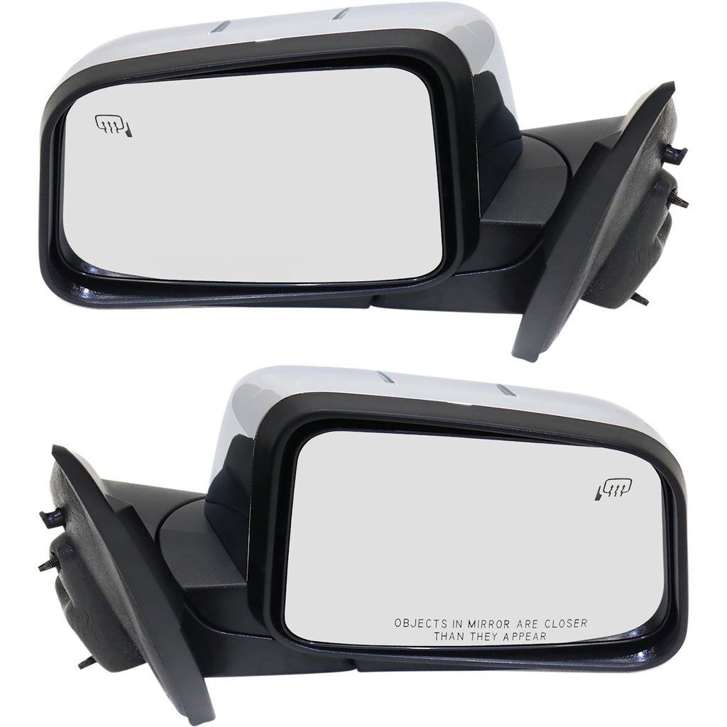 Set of 2 Power Heated Chrome Mirrors for Lincoln MKX (2007)