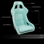 J2 Pair Lake Blue Suede Racing Seats for Universal Fit (Fixed Position)