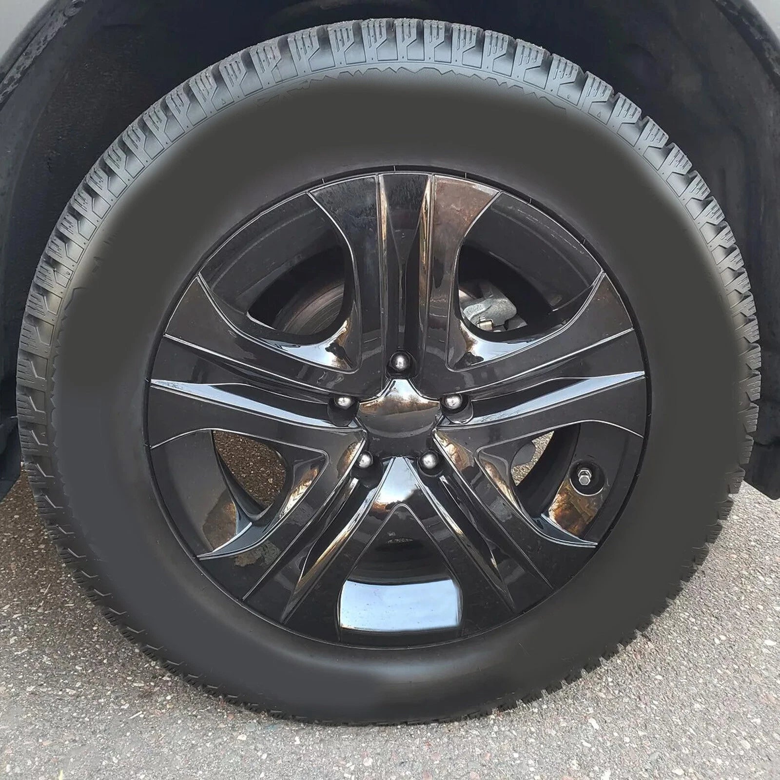 Set of 4 Gloss Black 17" Hub Caps for Toyota RAV4 (2013-2018)
