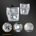 Chrome Headlight Assembly for Ford F-250 F-350 F-450 F-550 Super Duty