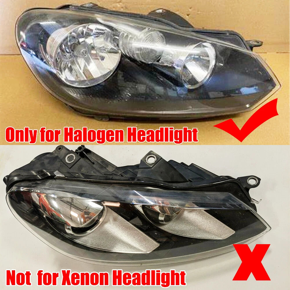 Clear Lens Halogen Headlight Lens Cover for Golf 6 MK6 GTI (2010–2015)