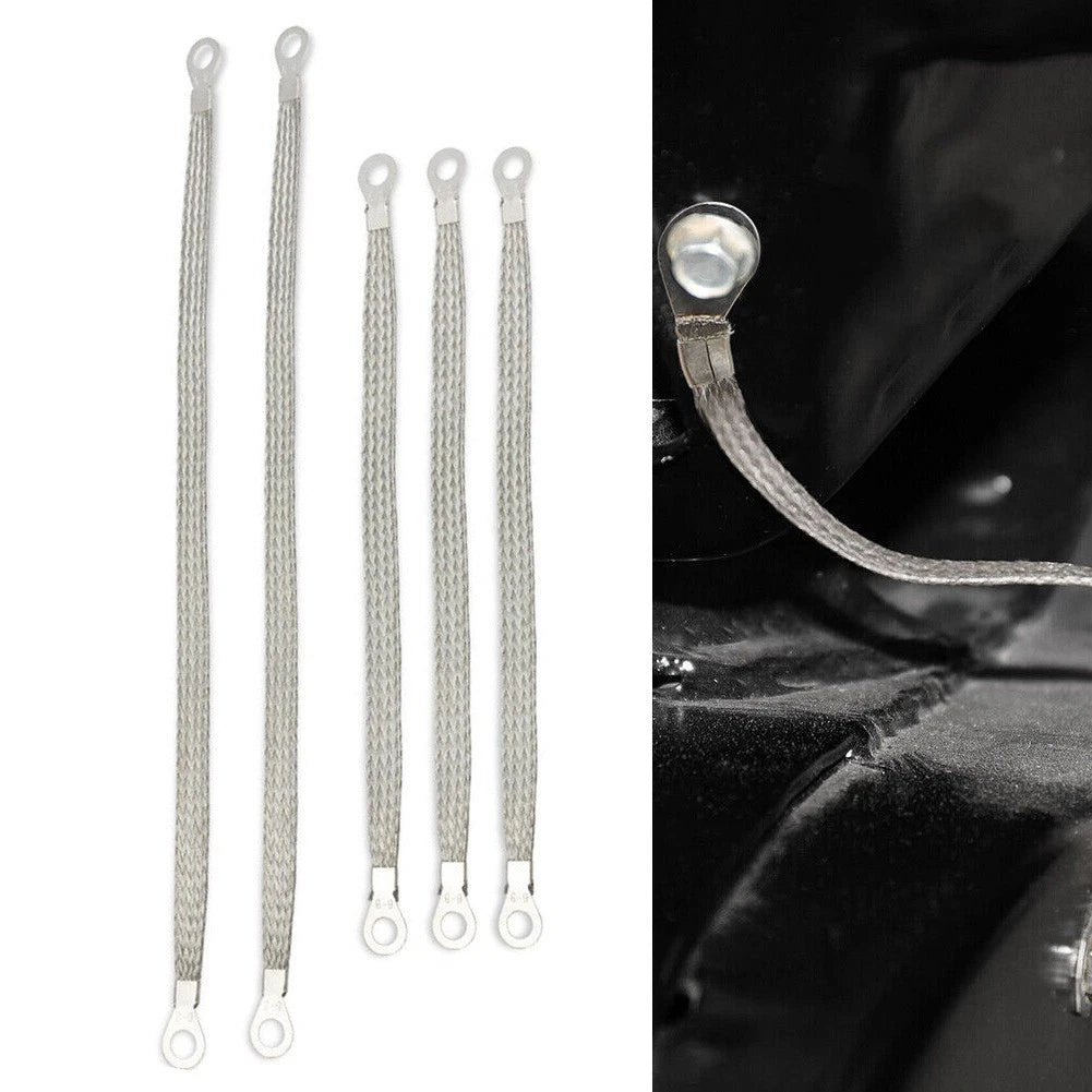 Set of 5 Engine Ground Straps 10"x1/2" & 13"x1/2" for Automotive Tools