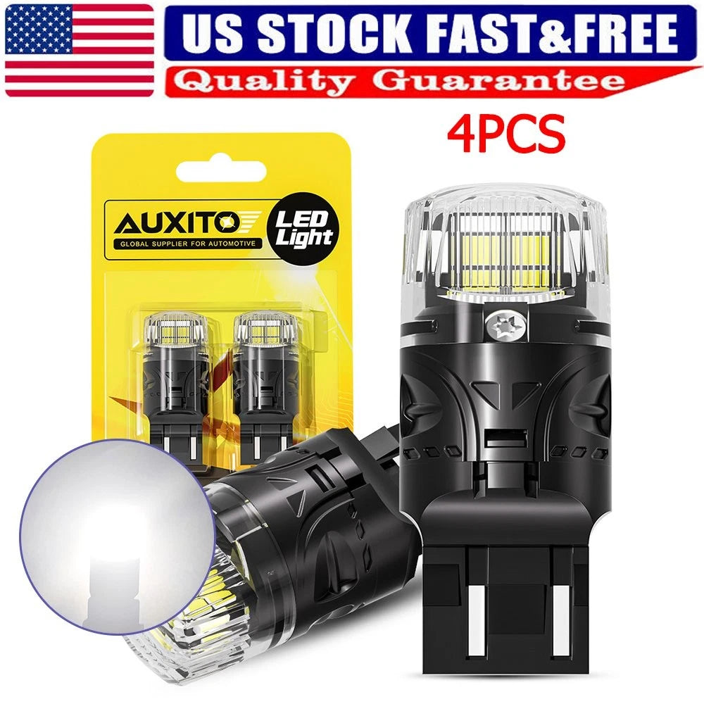 Set of 4 6500K White LED Turn Signal Light 7443 7440 W21W T20 for