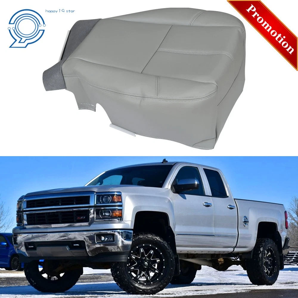 Set of 2 Gray Leatherette Seat Covers for Chevy Silverado 1500 (2007–2014)