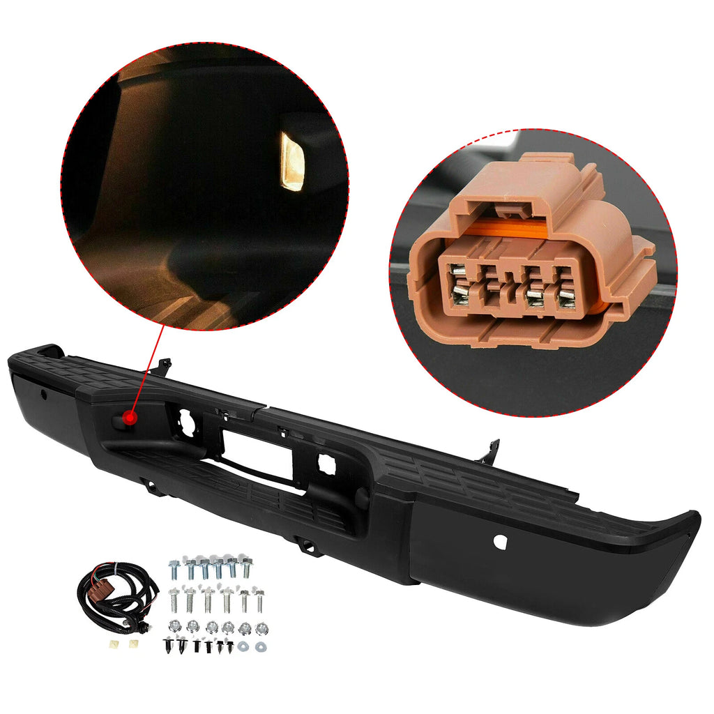 Rear Step Bumper w/ Sensor for GMC Sierra, Chevy Silverado 1500 (2007–2013)