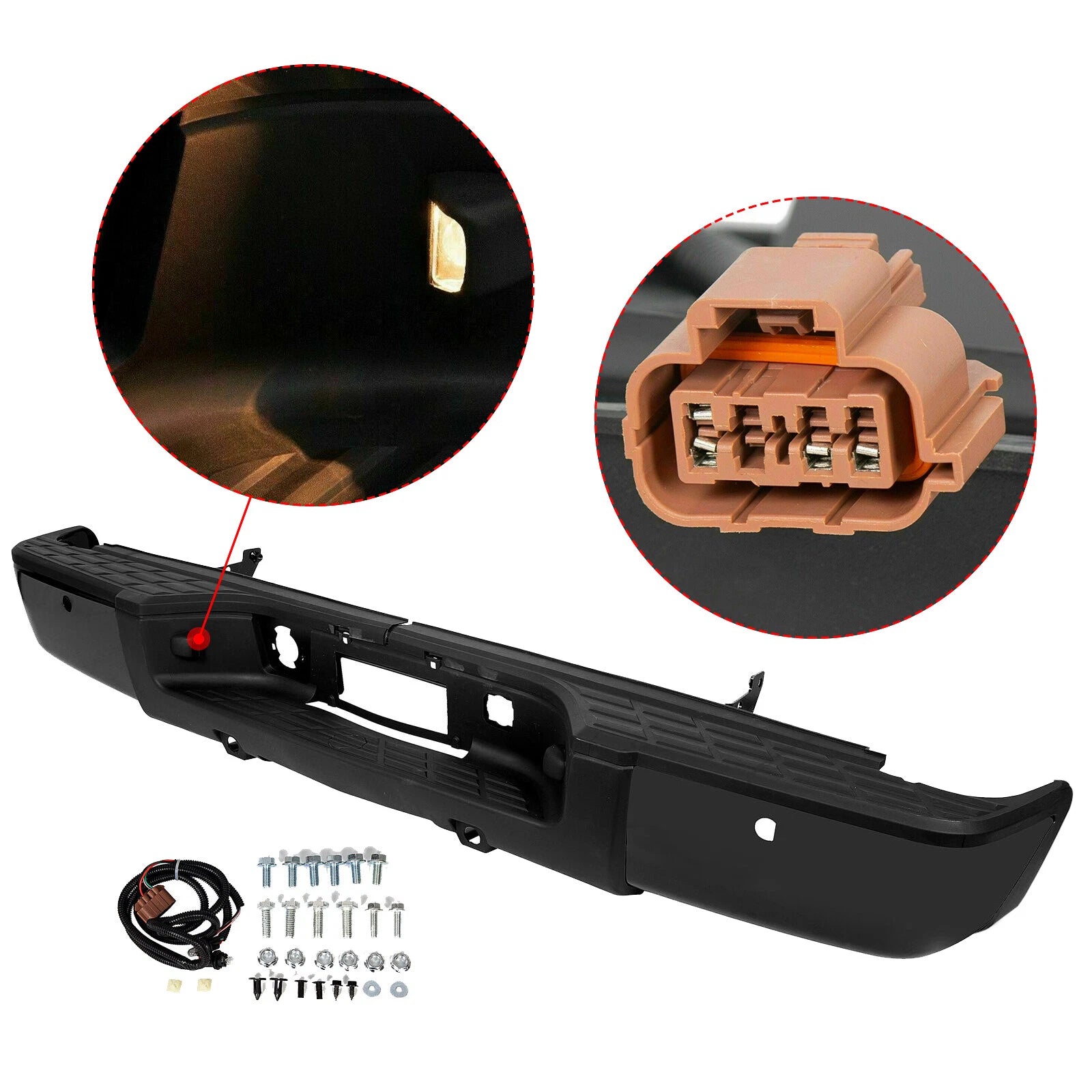 Rear Step Bumper w/ Sensor for GMC Sierra, Chevy Silverado 1500 (2007–2013)