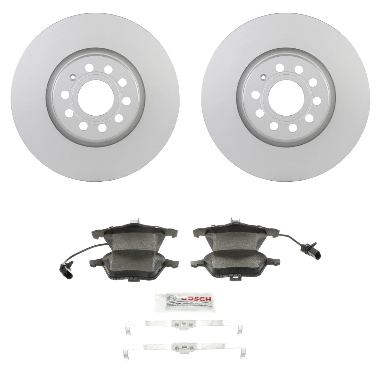 Bosch Front Rotors & Blue Semi-Met Disc Brake Pad Kit for Audi TT Quattro (CETA)