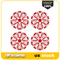 Set of 4 Wheel Hub Caps for 17" Rims - Red & White
