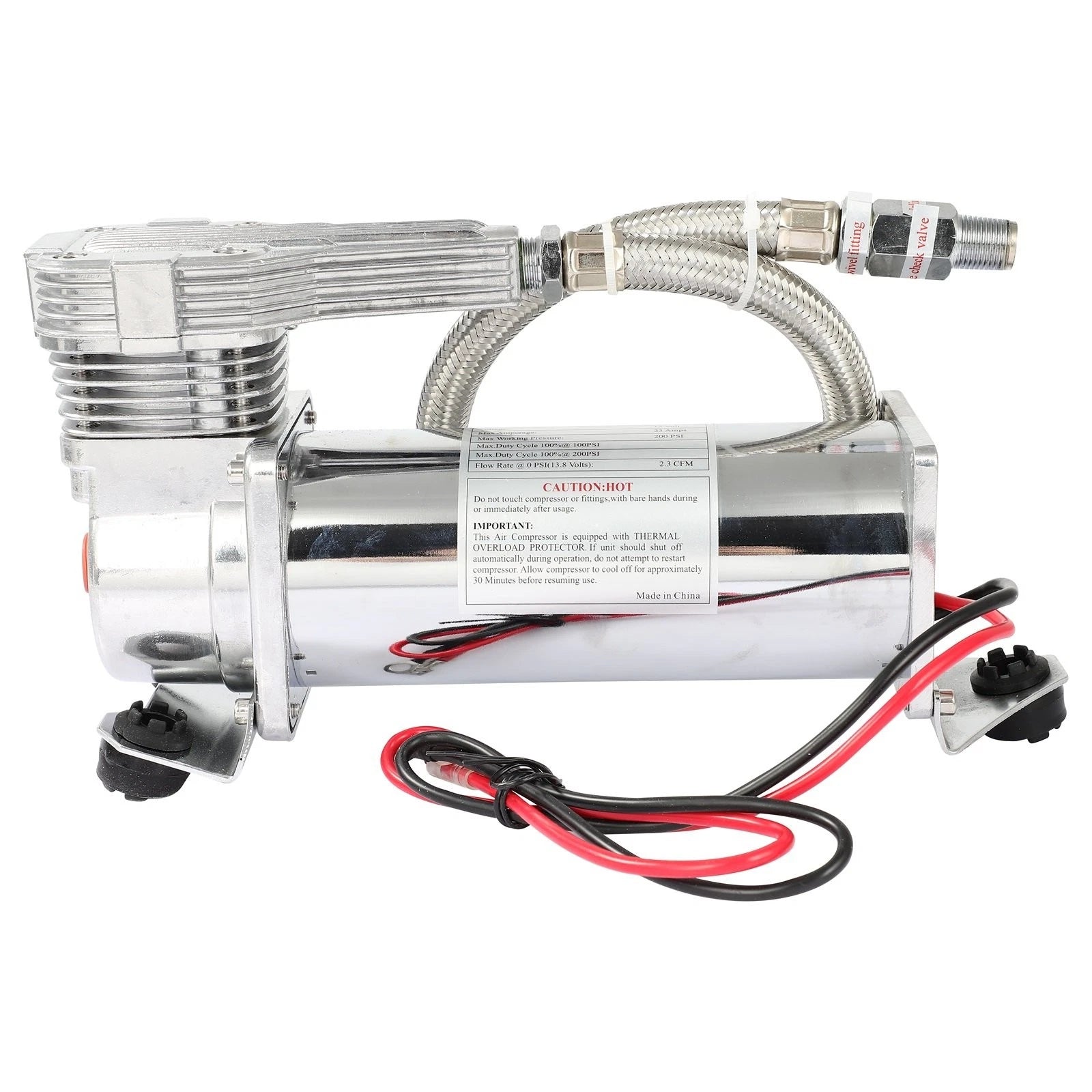 Stealth White Air Compressor for Air Suspension (12V 200 PSI)