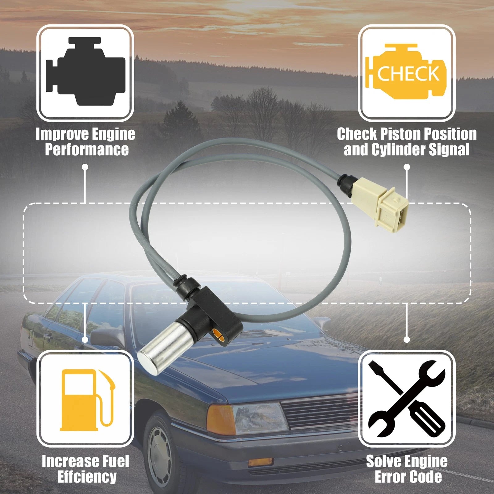 Crankshaft Position Sensor No. 034905381/078905381 for Audi 5000 (1985–1988)