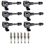 6X Ignition Coil + Iridium Spark Plug 22248-8J115 for Nissan Murano (2003–2008)