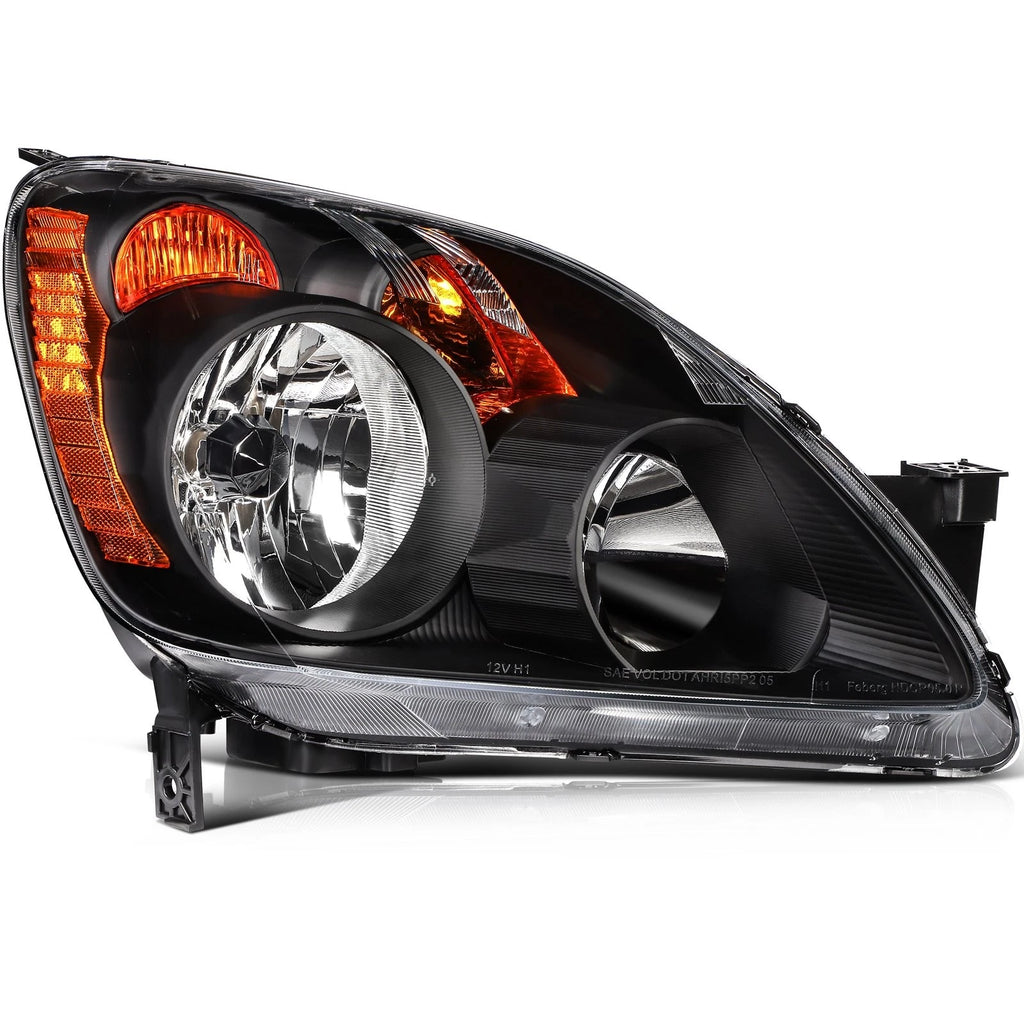 Headlight Assembly Pair for Honda CR-V (2005–2006) Black Housing