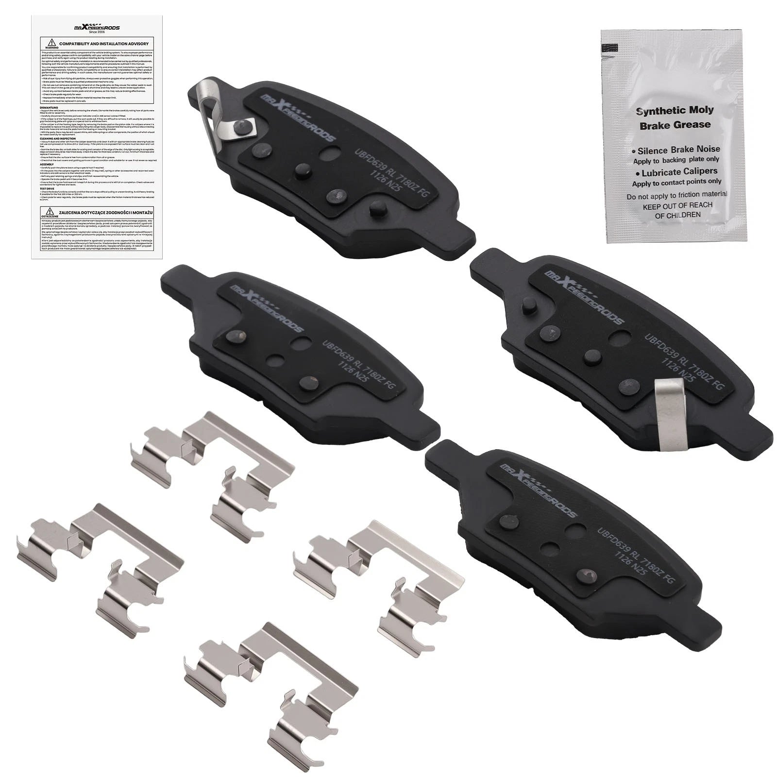 4PCS Rear Ceramic Brake Pads for Pontiac G5 G6 Pursuit Saturn Aura Ion (2007–2010)