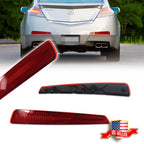 2X Red Lens Rear Bumper Reflector Lights for Acura TL (2009–2011)