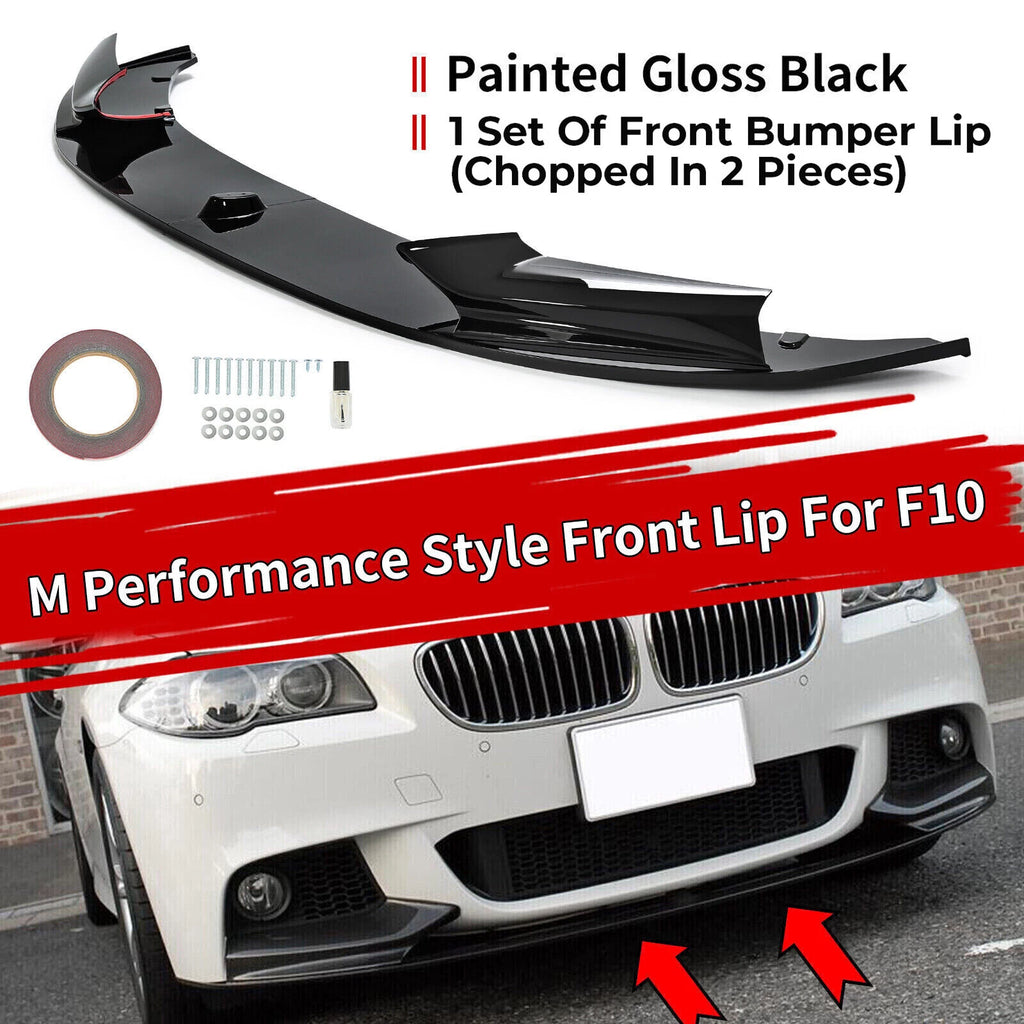Gloss Front Bumper Spoiler Lip Splitter for BMW F10 520i 528i 550i (2011–2016)