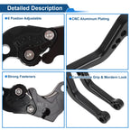 Adjustable Short Brake Clutch Levers for Suzuki GSXR750 (2004–2005) - Black