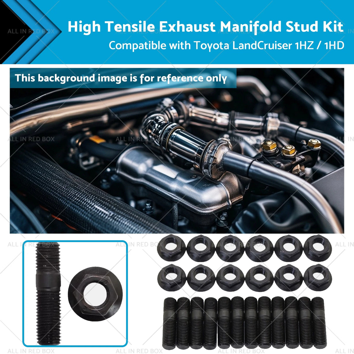 Exhaust Manifold Stud Kit for Toyota LandCruiser 1HZ 1HD (1990–2007)