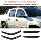 Side Window Visor Sun Rain Deflector Guard for Chevrolet Avalanche (2002–2006)