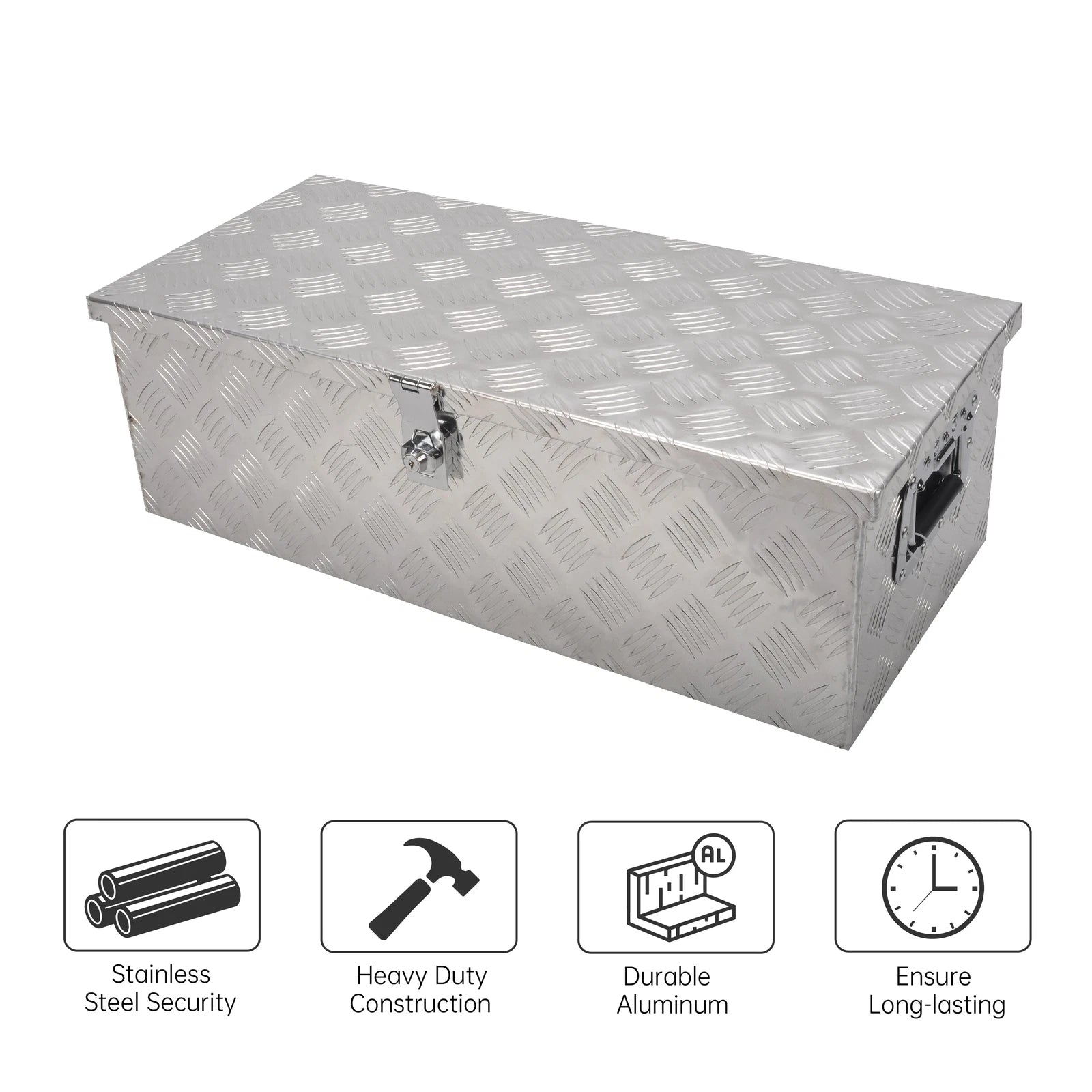 Chrome Aluminum Tool Box for Pickup Truck (30"X13"X10")