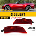 Set of 4 Rear Side Marker Lights Red Lens LH+RH for Mazda Miata MX-5 (2016–2023)