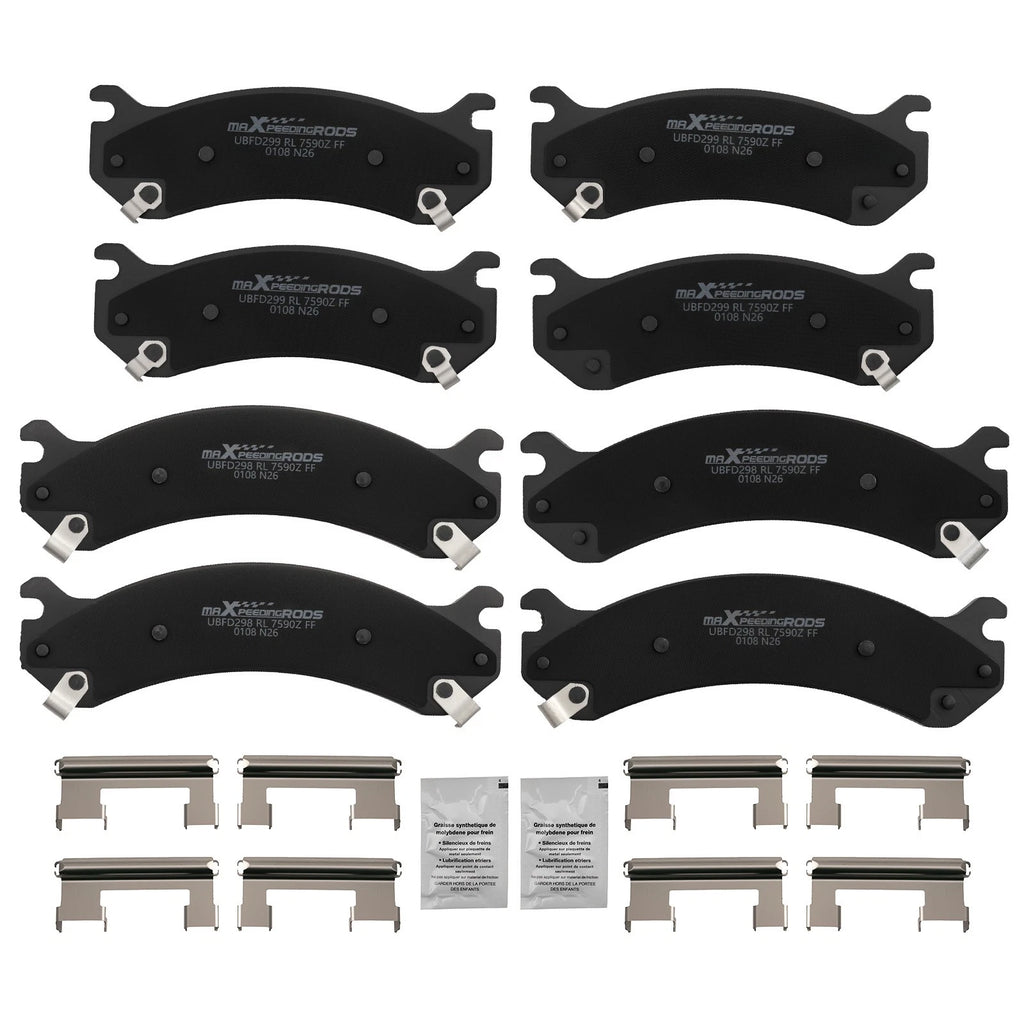 8pcs Ceramic Brake Pads Kit for Hummer H2 (2003–2009) GMC Sierra Yukon