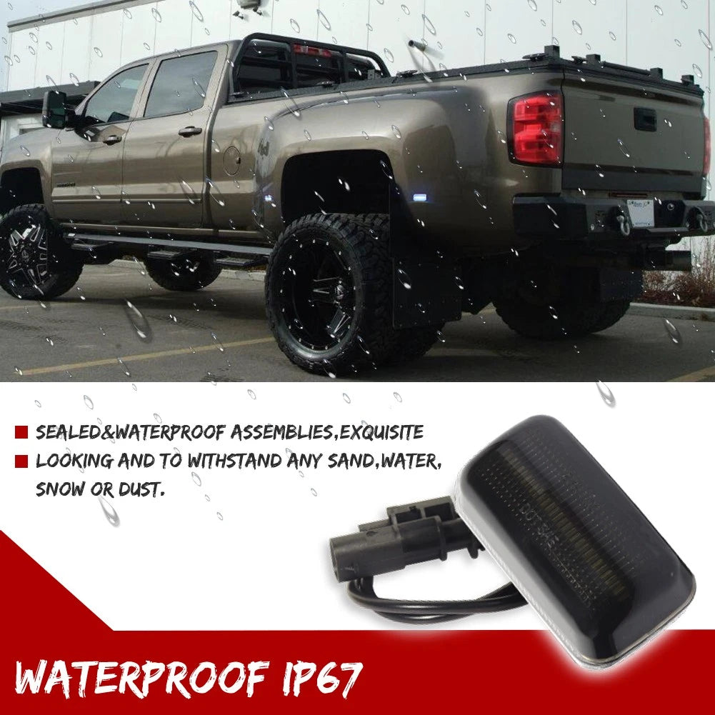 2X Ice Blue LED Side Marker Lights for Chevy Silverado GMC Sierra 3500HD