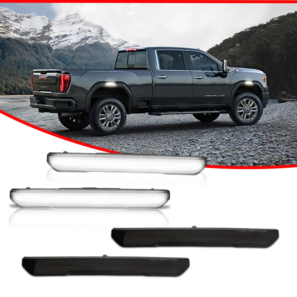 White LED Fender Side Marker Lights for GMC Sierra 2500 3500 Denali AT4