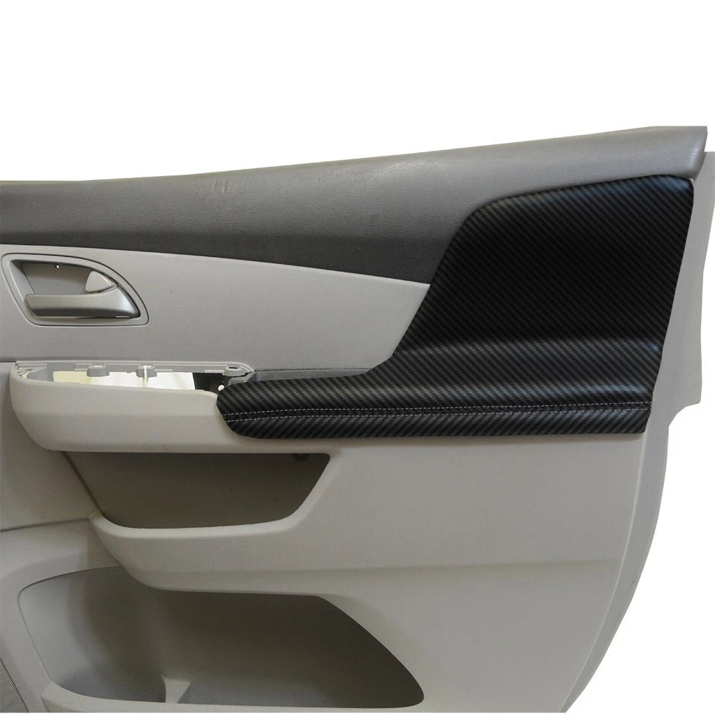2X Door Armrest PVC Carbon Fiber for Honda Odyssey (2011–2017) Black Stitch